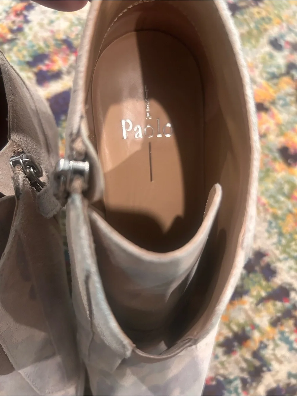 Women’s Suede Slip-On High-Top Sneaker in Beige Camo